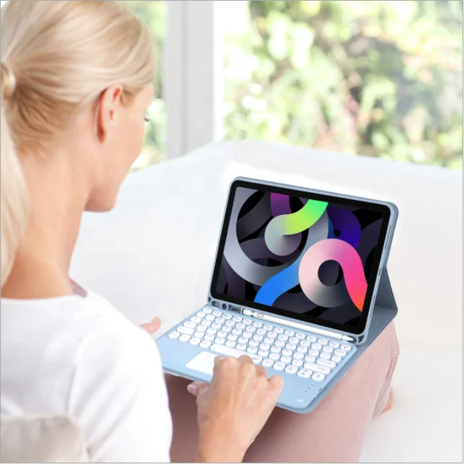 BT wireless touchpad keyboard cover case for samsung galaxy tab a 7 for ipad pro 10.2 10.5