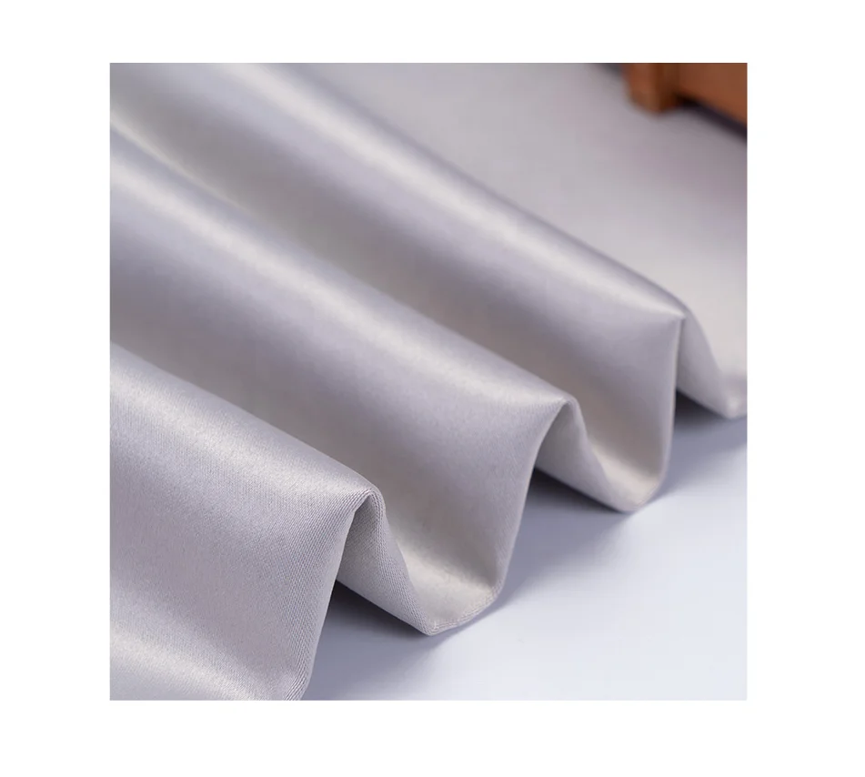 
Factory hot sale 100% polyester satin fabric with light color satin wedding gown color cloth manufacturers spot 