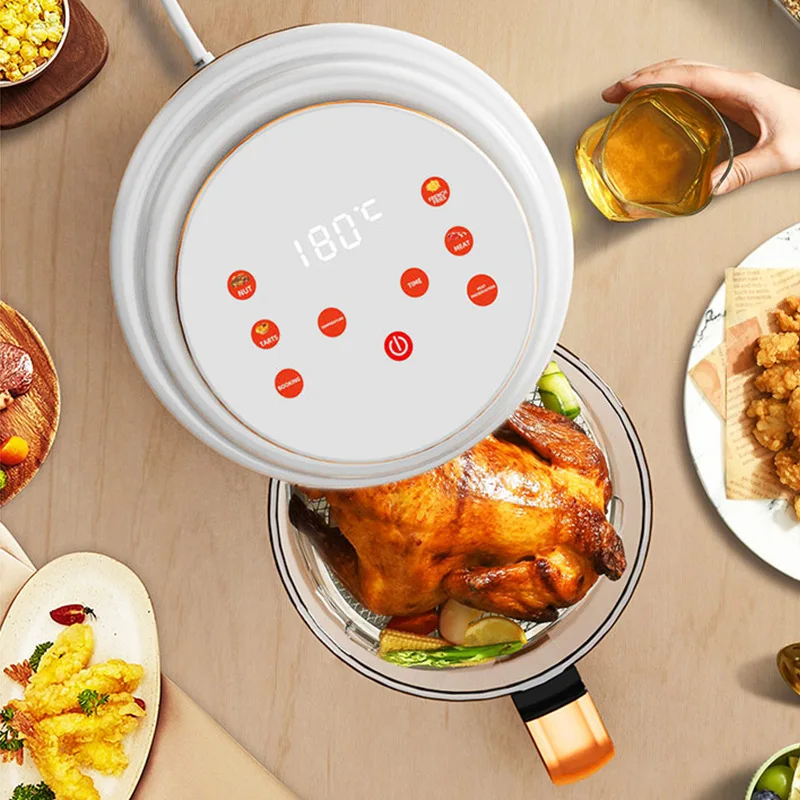 4L Small Electric Air Fryer with Timer Temperature Control for French Fries Onion Rings Roasting and Baking Oven