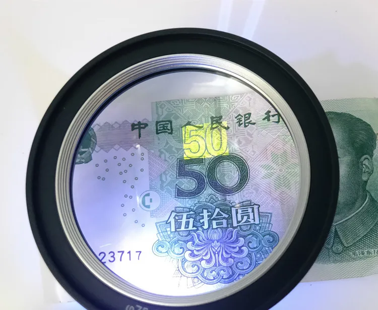 New style 6 LED Illuminated 2 UV Light Handheld Magnifier reading Optics Magnifying Glass