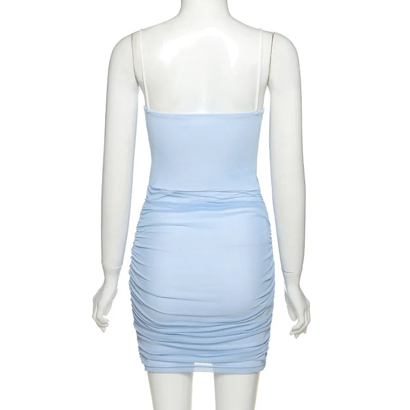 Женское облегающее мини-платье-карандаш с рюшами