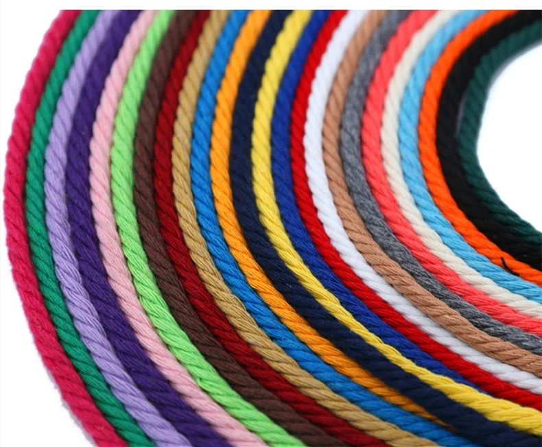 Wholesale  5mm natural cotton macare twine 5mm colored cotton rope