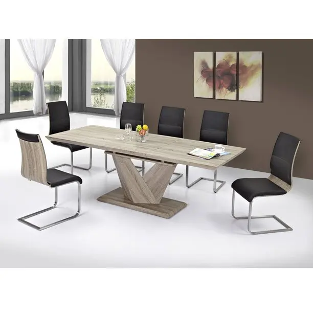 Новый роскошный стиль Прямоугольный складной обеденный стол удлинитель мебель твердый деревянный