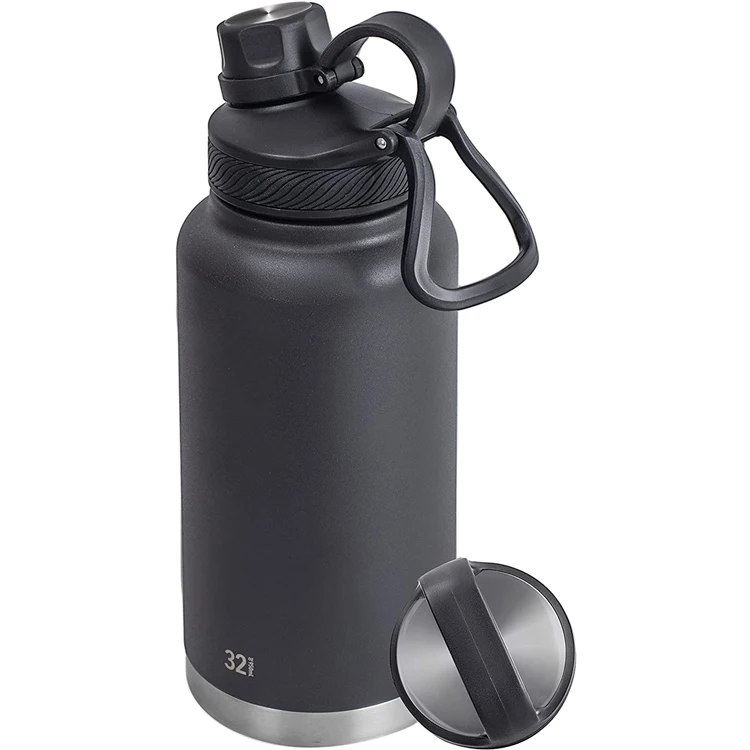 PURPLESEVEN 32oz 40oz Vacuum Insulated Stainless Steel Water Bottle with 2 Leak-Proof Lids Thermos Sports Water Flask Bottles