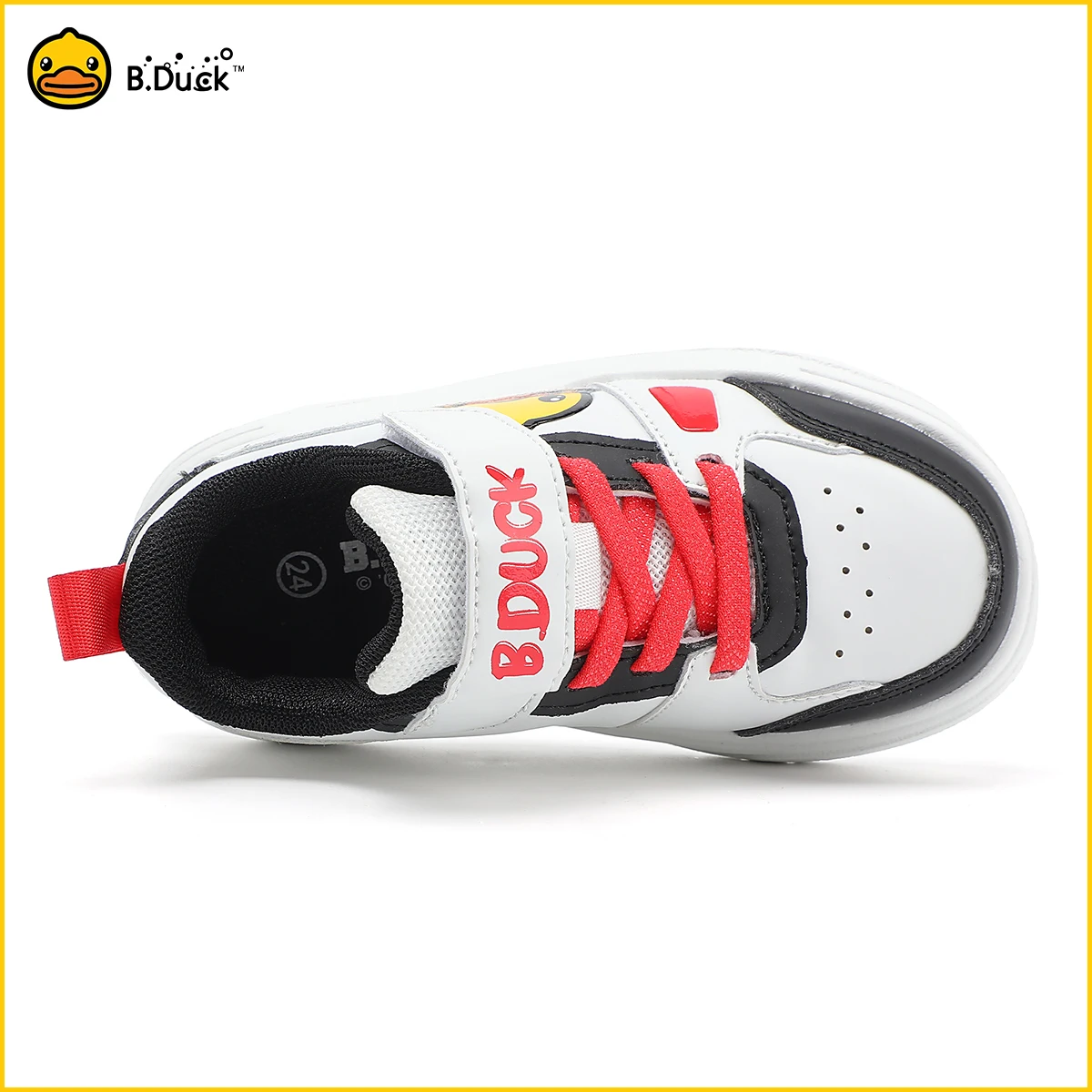 B.Duck Kids Sneakers Duck Walking Shoes Casual Tennis Shoes Low Top Non-Slip with Hook and Loop