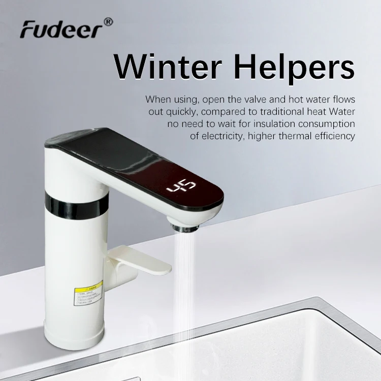 Fudeer basin mixer tap  torneira  griferia grifo robinet black  bathroom sink faucet instant electric water heater faucet