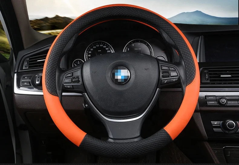 
High Quality PVC PU Leather Car Steering Wheel Cover for Women and Men 