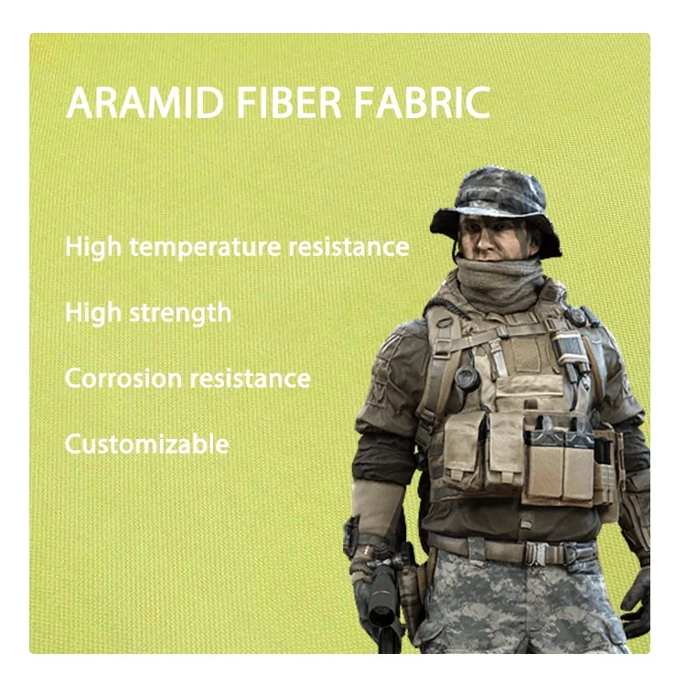 Fire Fighter Garment Fabric 1500d 220gsm Plain Woven Kevlars Fabric Yellow 100% Para Aramid Factory In-Stock Fabric