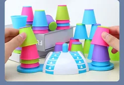 Wholesale Plastic Stacking Cups Toys Speed Game Digital Color Puzzle Stacking Cups Baby Gifts