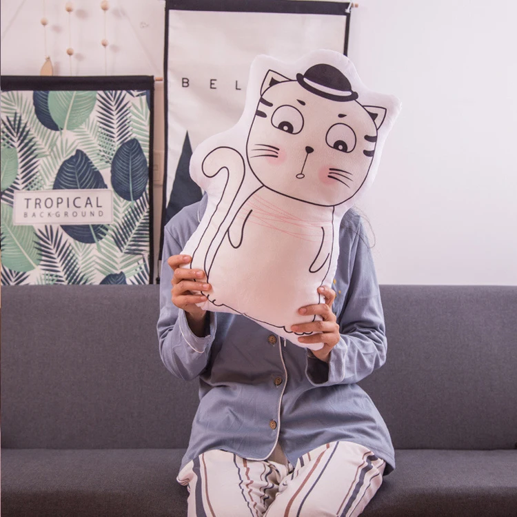 Custom cartoon 3D printed panda pattern pillow cotton stuffed horse snake animal shape plush toy children sleeping pillow