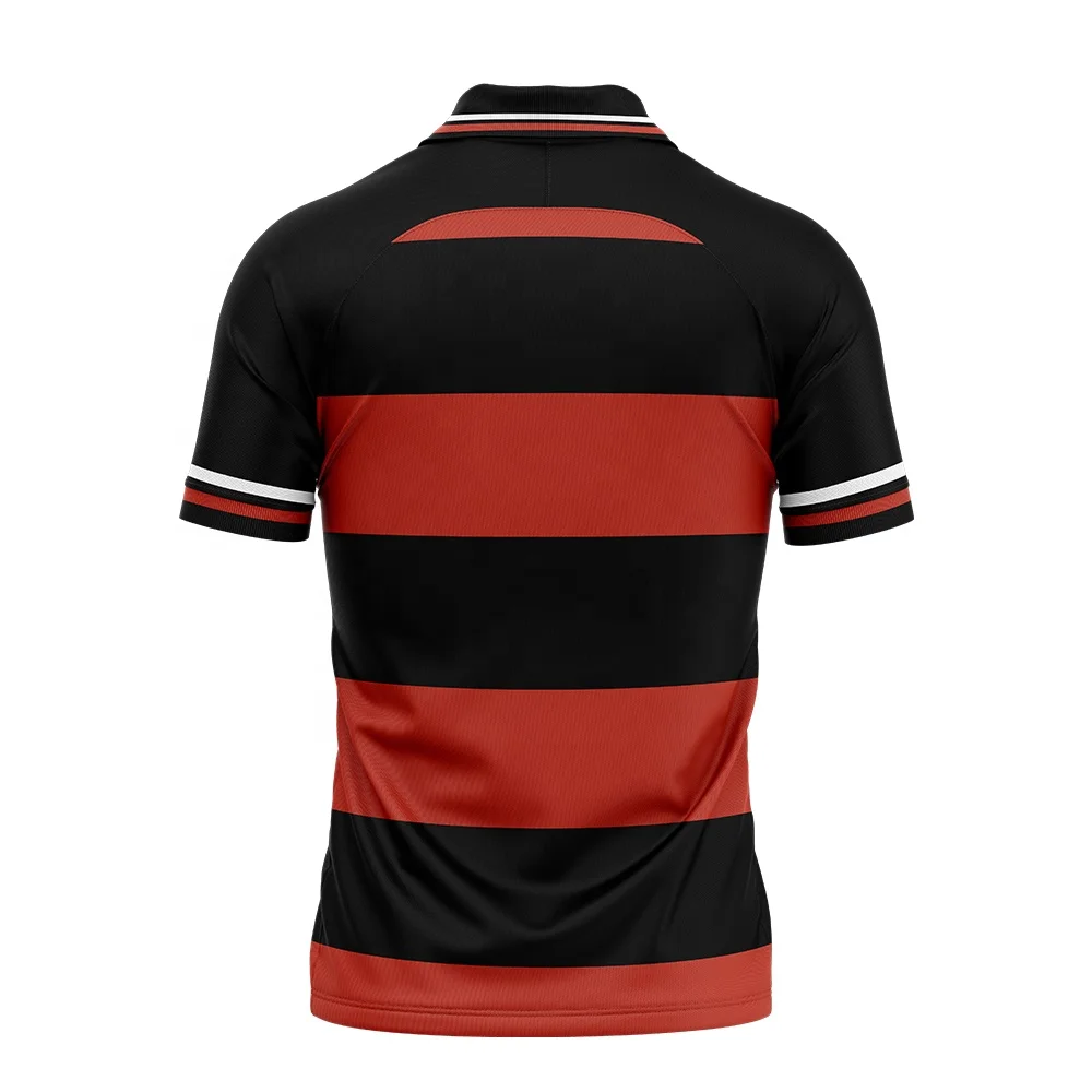 custom sublimated stripe retro football tops men polyester football polo t-shirt high quality