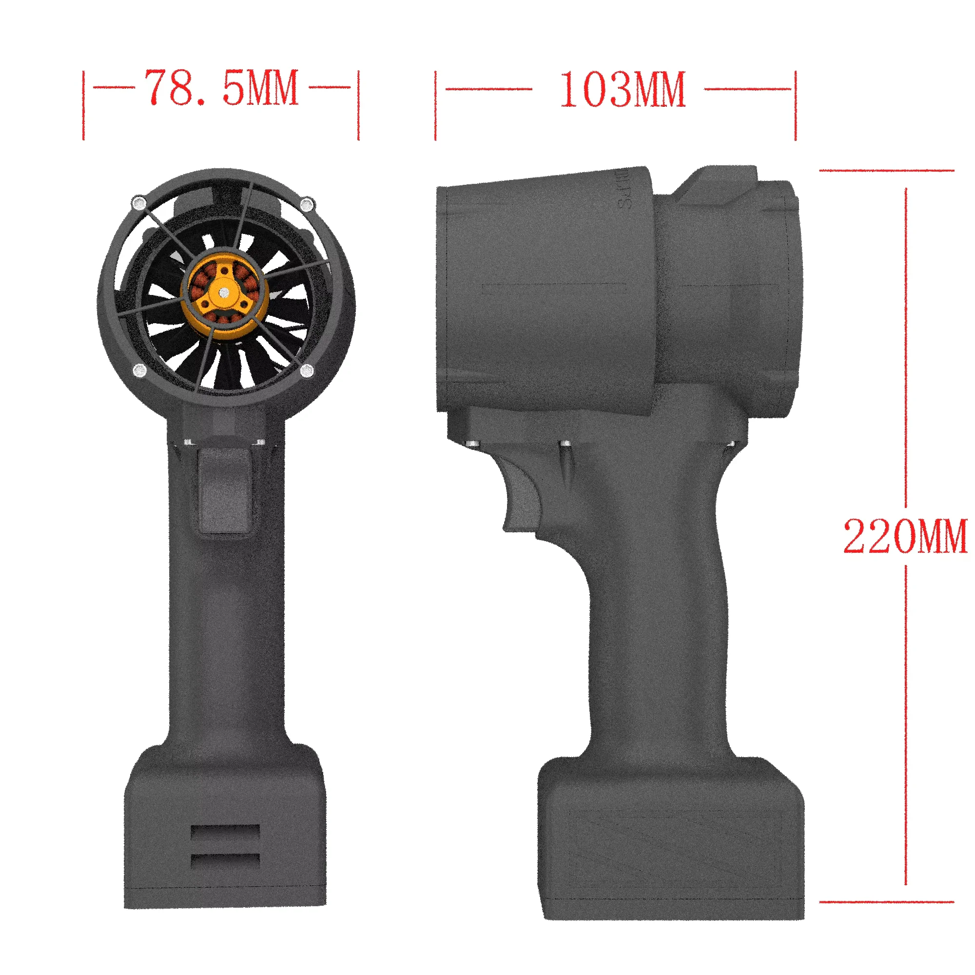 QX-MFLU Ducted Turbo jet fan powerfull Hair Dryer Violent fan Water Blowing Snow Dust Removal Industrial Electric Tool