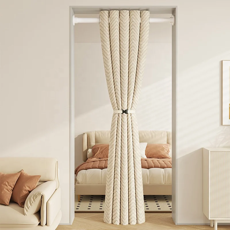 Custom winter bedroom curtains for shade and windproof warm thickened cotton door curtains