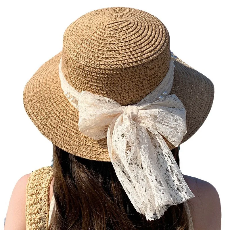 New Europe And America Style Sunshade Temperament Bow Scarf Fashion High Quality Outdoor Beach Casual Caps For Travelling Women