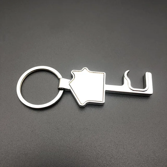 Wholesale Custom Blank House Shape Bulk Metal Zinc Alloy Ring Beer Bottle Opener Key Chain  Keychain