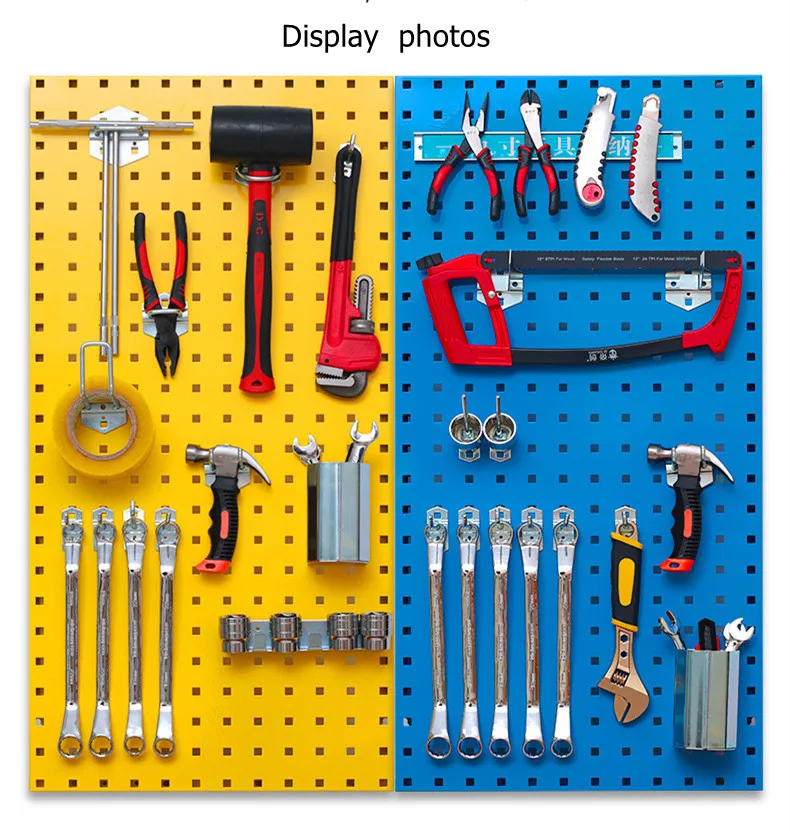 Wholesale wall mounted square hole metal pegboard  display racks shelf  Stagger perforated sheets pegboard