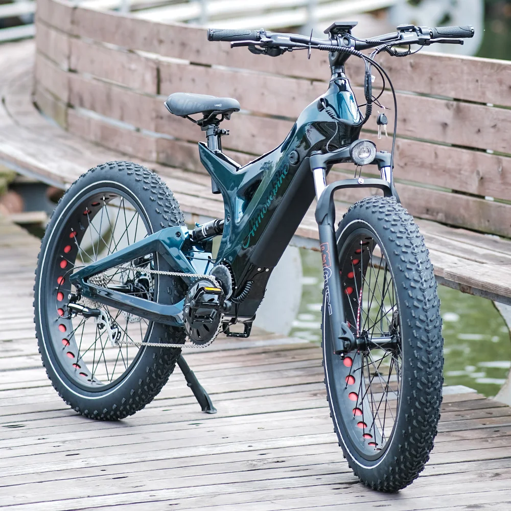 2024 Fast Carbon Fiber Fat Tire 1000w 48v Mid Motor Electric Mountain Bike Emtb Electric Bicycle