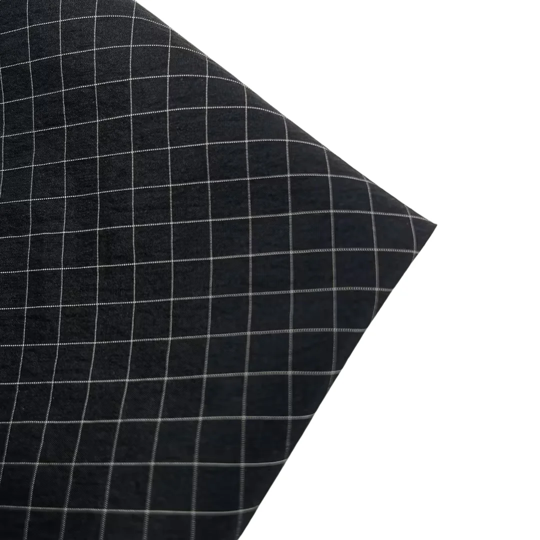 High Quality Permanent Antibacterial 0.5 Plaid Recycled 98%Nylon 2%Polyester Fabric For Urban Casual Garments