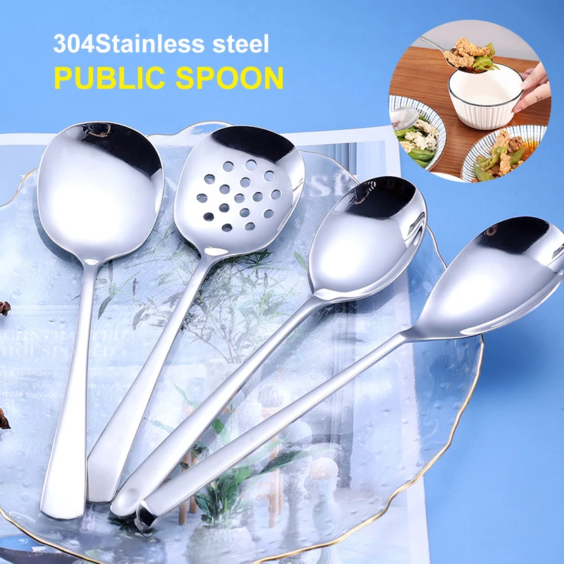 Public Porridge Spoon New Arrival Wholesale Stainless Steel 304 Slotted Spoon Serving Spoon For Household Restaurant Hotel