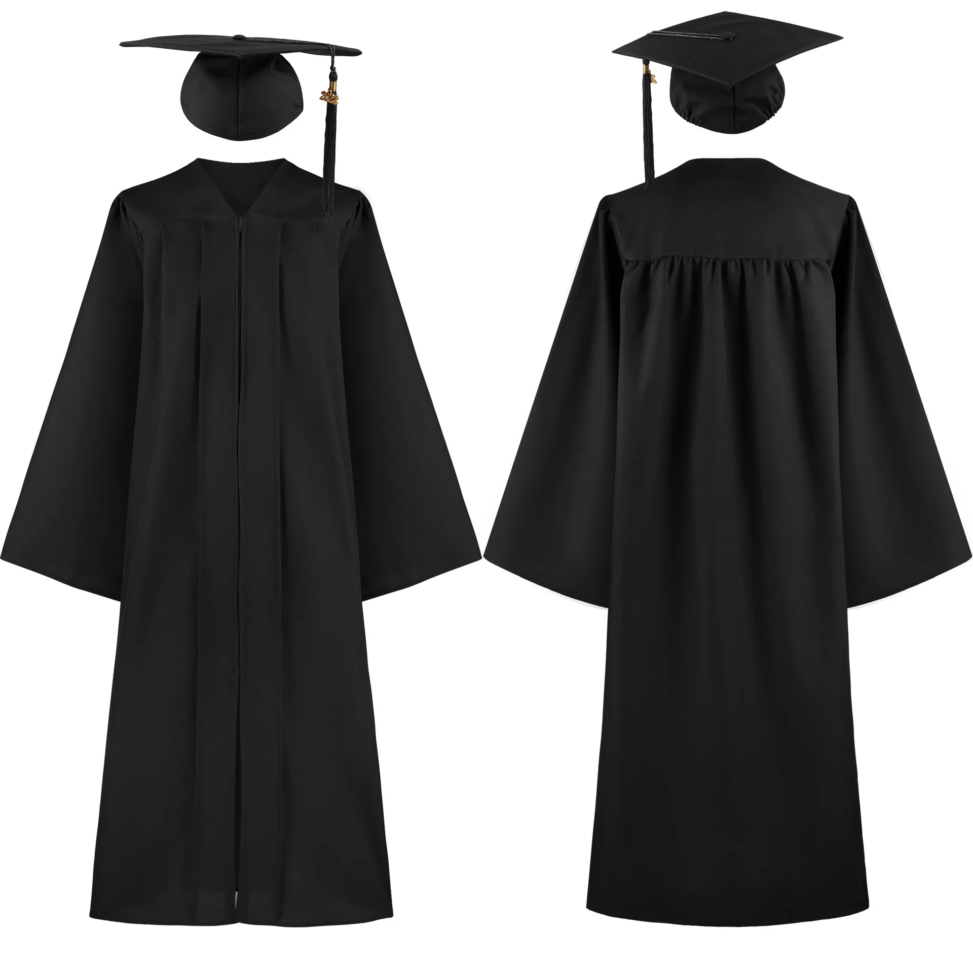 Graduation Unisex Matte Cap Gown with 2024 Tassel Set Graduation Robe for High School College Students Adults