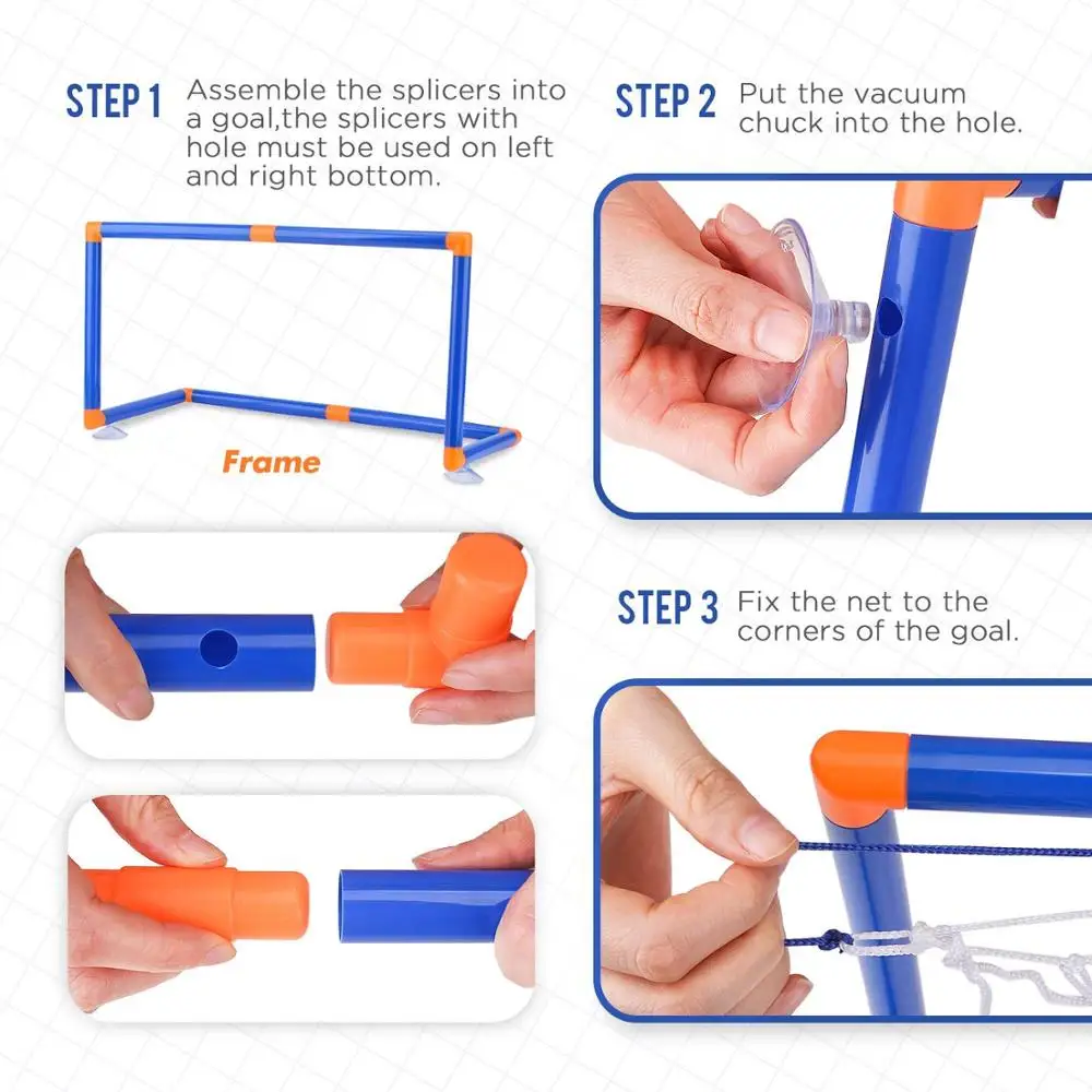 Kids Hover Soccer Ball Toy with 2 Goals and Inflatable Ball Indoor Floating Soccer with LED Light and Safe Bumper