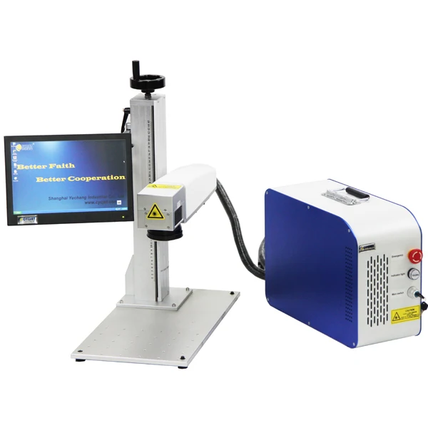 CYCJET LF20 Fiber Laser Coding Machine for Express Seal Tags/Luggage Seal Tags Plastic Labels