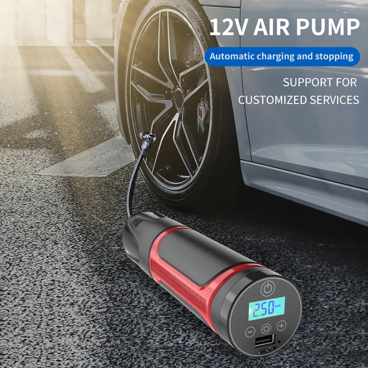Car Air Compressor Automatic Rechargeable Wireless/Wired Inflatable Tire Inflator Digital Portable Car Air Pump for Car Bicycle