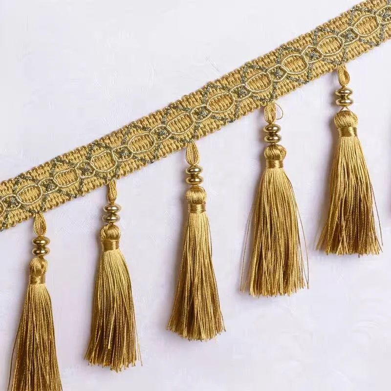 Good Quality Custom Made Wholesale Decorative Trimming Curtain Tassel Fringe