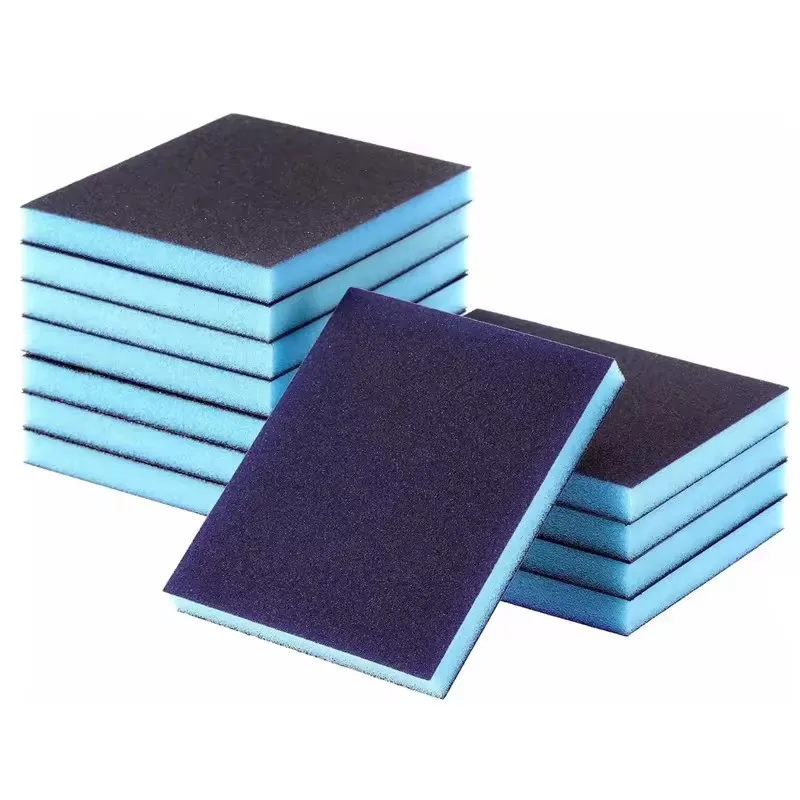 Hot sale Polishing abrasive tools aluminum oxide coarse medium fine sponge  hand silicon carbide rectangle sanding block