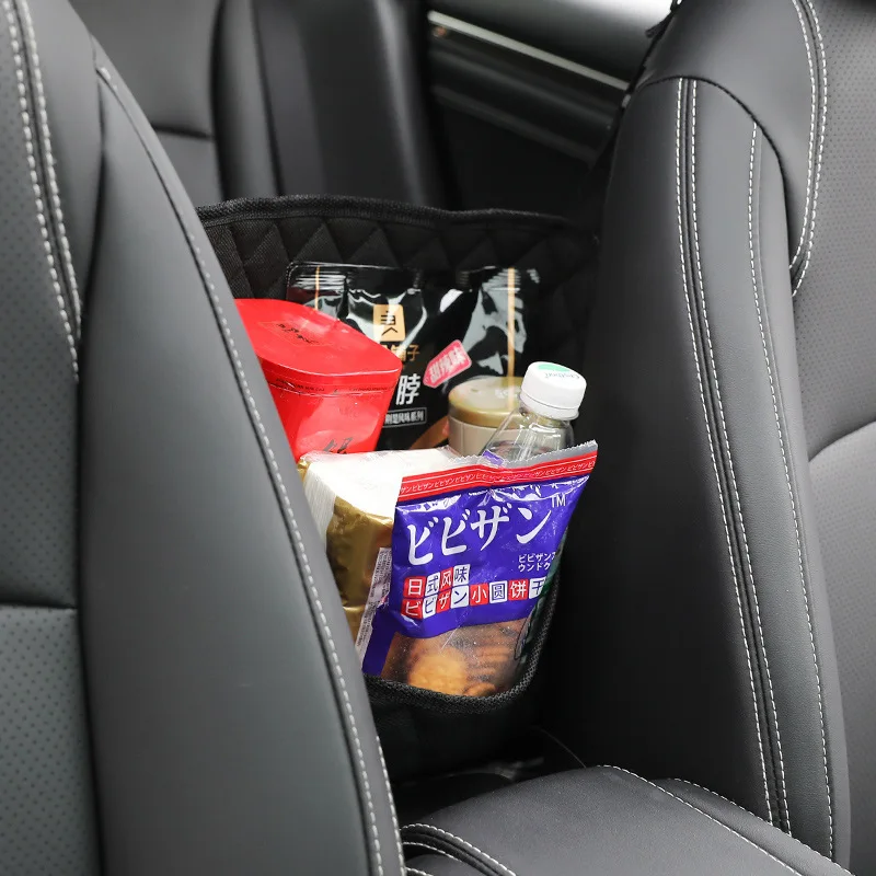 Pu Leather Car Storage Bag Interior Auto Seat Middle Box Seat Back Hanger Stowing Tidying Hanging Pocket Organizers for Car