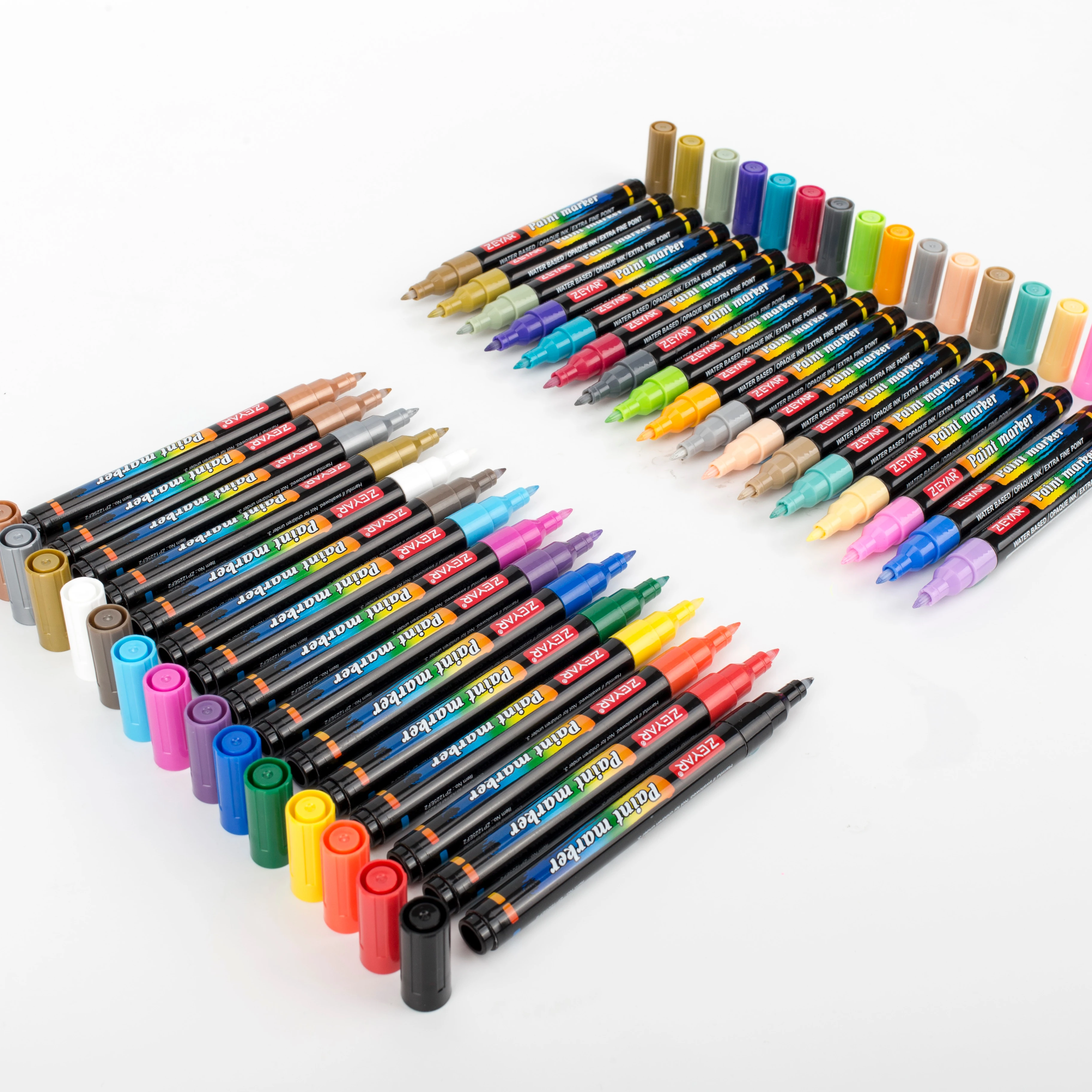 ZEYAR Acrylic Paint Pens Extra Fine Point Water Based Paint Marker for Rock Painting 32 Colors Amazon Hot selling