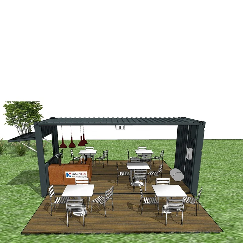 Customized Fast Food shop hinge system Pop-up container for cafe bar