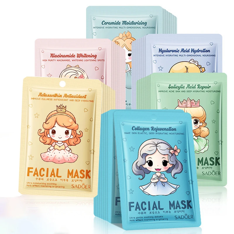 Chinese Beauty Product SADOER Collagen Face-pack Mascarillas Faciales Moisturizing Whitening Oil Control Facial Sheet Mask
