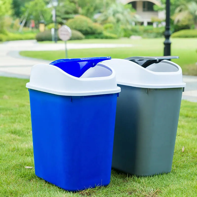 High Quality Indoor Kitchen Plastic Garbage Swing Bin 15L Plastic Dustbin With Lid