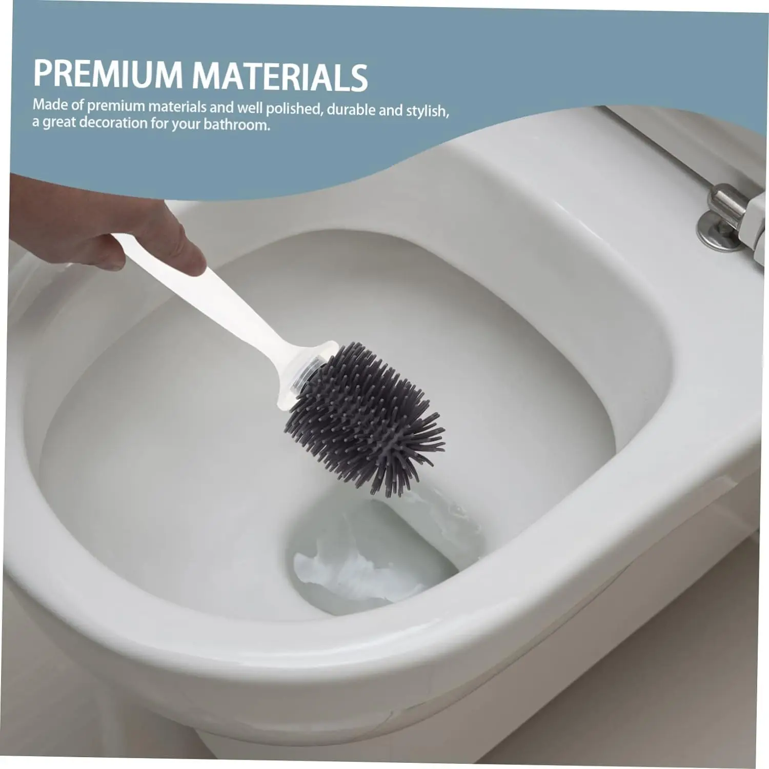 CF CTB06 Refillable Toilet Brush with soap Dispenser Bathroom Toilet Bowl Cleaner Brush Silicone Toilet Bowl Brush Holder Set
