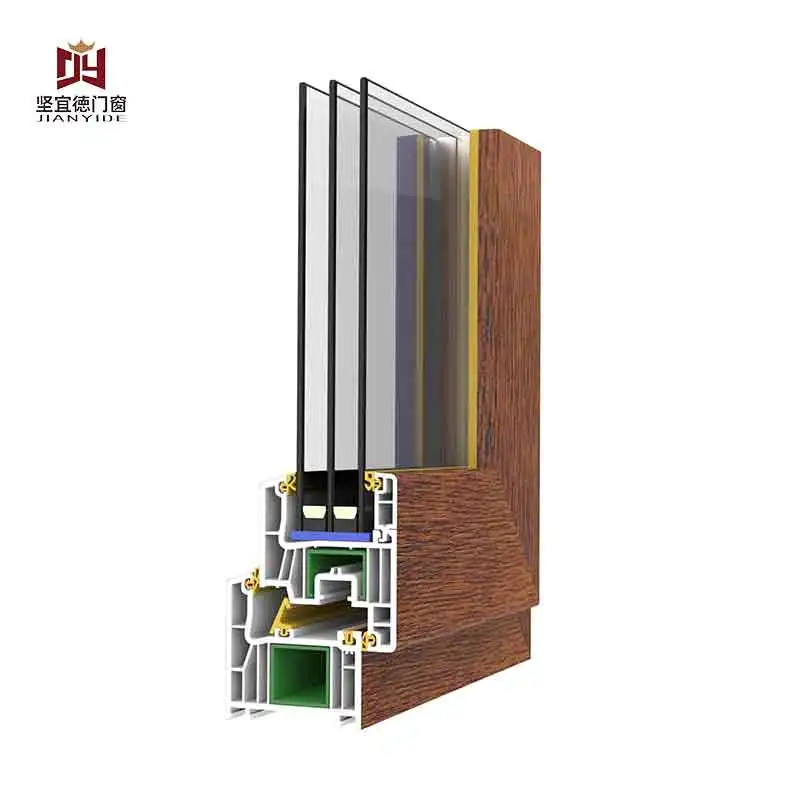 Китай дизайн UPVC окна с двойным остеклением качели ПВХ Створки Окна Виллы звуконепроницаемые