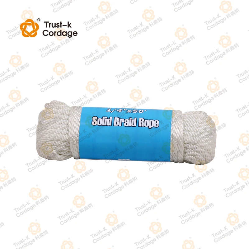 100% Raw Polyester PP  braided solid braid utility rope For Horse