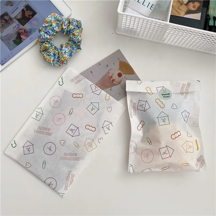 Korea Cartoon House Environmental Protection Self Sealing Bag Cute Smiling Face White Gift Packaging Bag