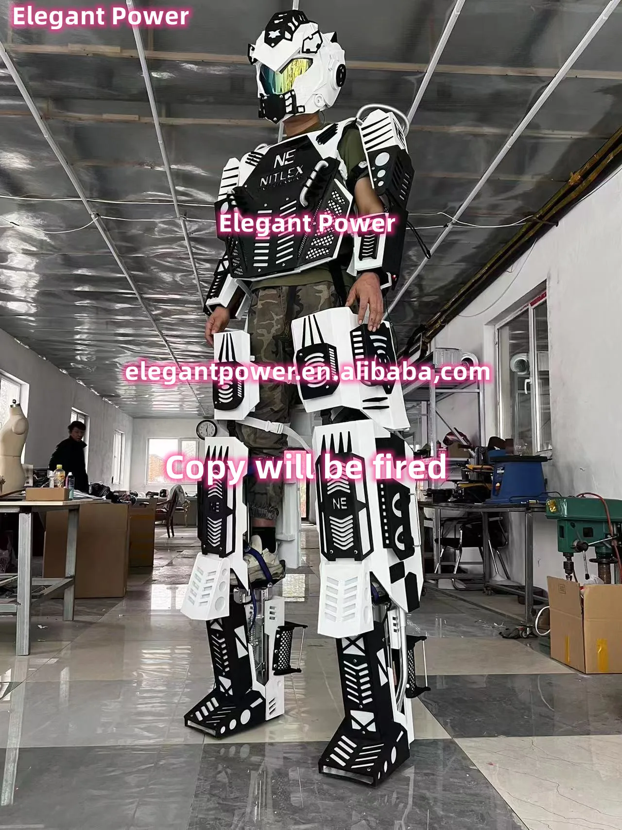 Party Traje Led Robot Costume Led Clothes Stilts Walker Costume Disfraces Halloween Led Suit Costume Helmet