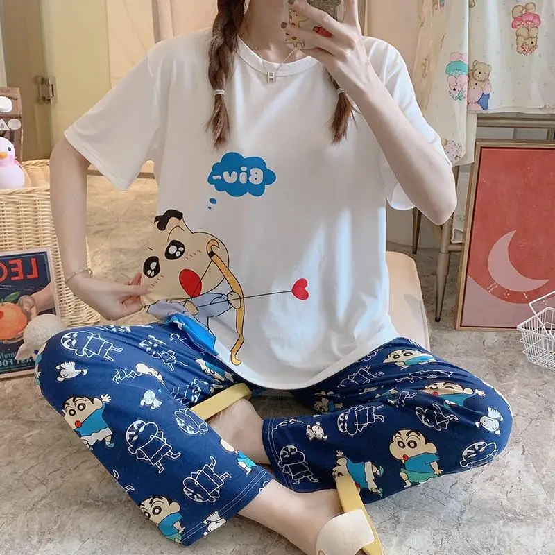  Baju Tidur летние Пижамные комплекты с коротким рукавом героями