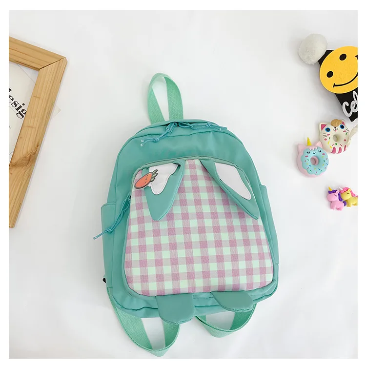 Kindergarten baby wholesale nylon breathable backpack cartoon cute rabbit ears schoolbag backpack