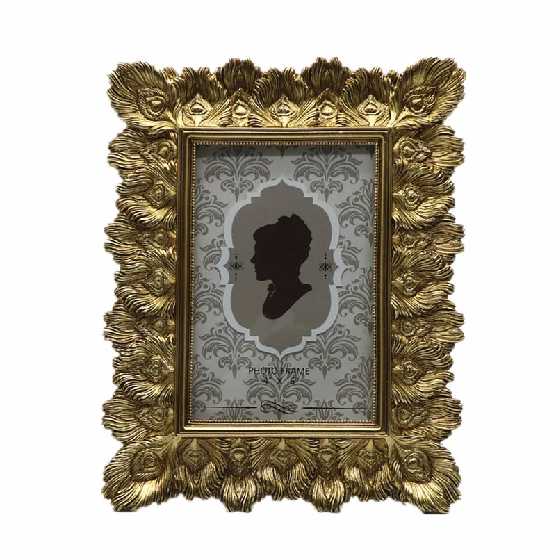 Custom Home Decoration Feather Silver Gold Photo Frame Picture Frame For Wedding Party Birthday Gifts