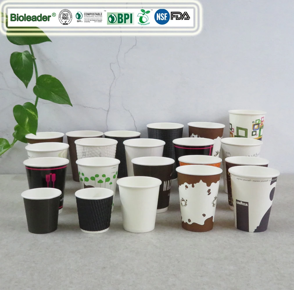 OEM Disposable Paper Coffee Cups with Lids, Insulated To Go Coffee Cup for Hot Beverage Drinking Cup for Home Party