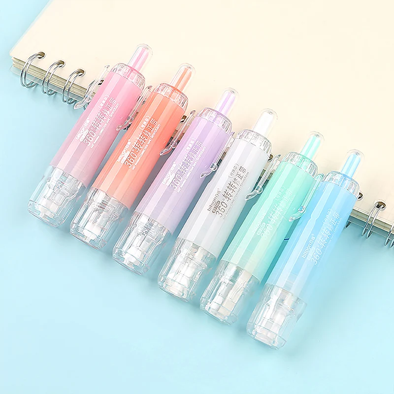 High Capacity 360 Degree Rotation Correction Tape Smooth Durable Retractable Press School Supplies refill Correctora Replacement