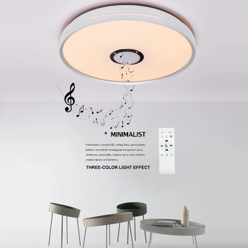 Amazon hot selling 36W smart music 2.4 G remote control BT speaker modern LED ceiling lamp Light