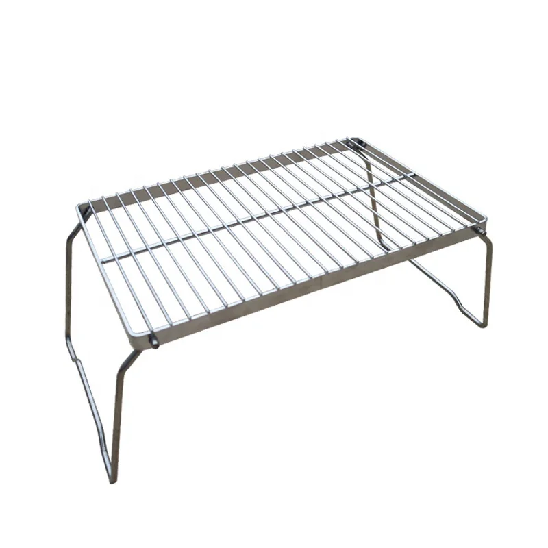 Folding Campfire Grill Heavy Duty Steel Grate, Portable Over Fire Camp Grill for Outdoor Open Flame Cooking