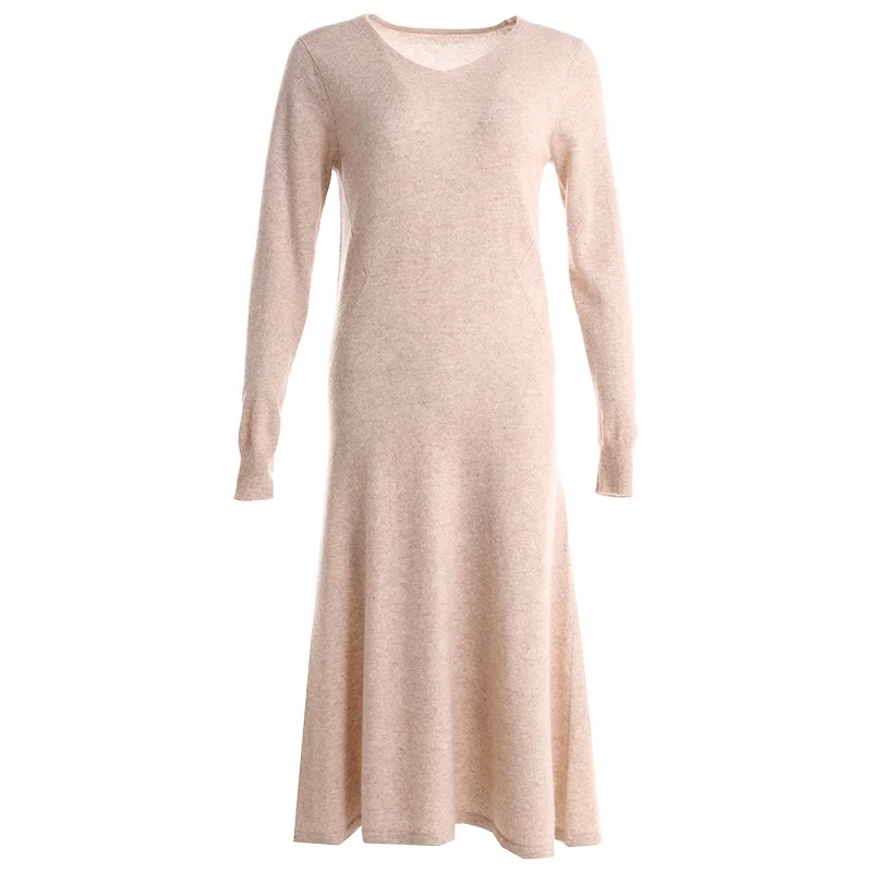 Wholesale high quality long Cashmere wool dress