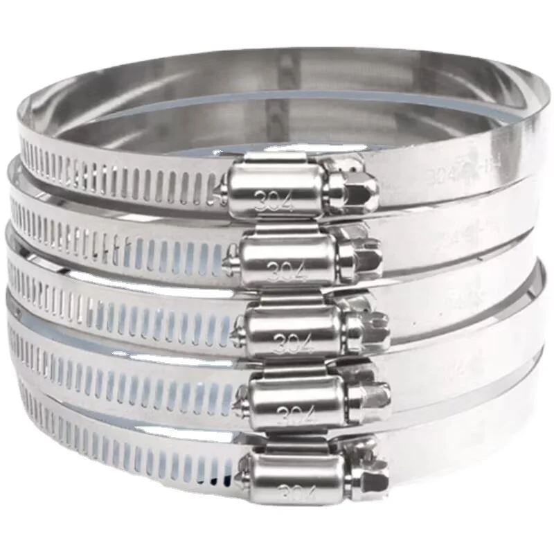 Heat resistance stainless steel Hose Clamp and Pipe Throat Hoop pipe clamps Ring Hoop spring Type Hose Clamp Feeder Cable