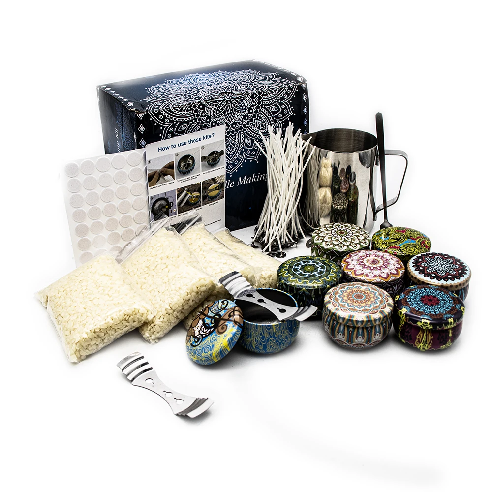 Scented candle DIY kit Tools materials Wax core dye block pigment wax melting pot cup beeswax core