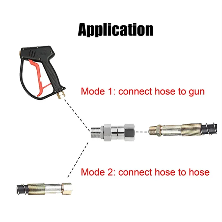 4500 фунтов на квадратный дюйм, нержавеющая сталь, вращение на 360 градусов, фитинг с резьбой 3/8 дюйма, поворотные муфты для мойки высокого давления